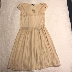 Off-white and gold sweater dress